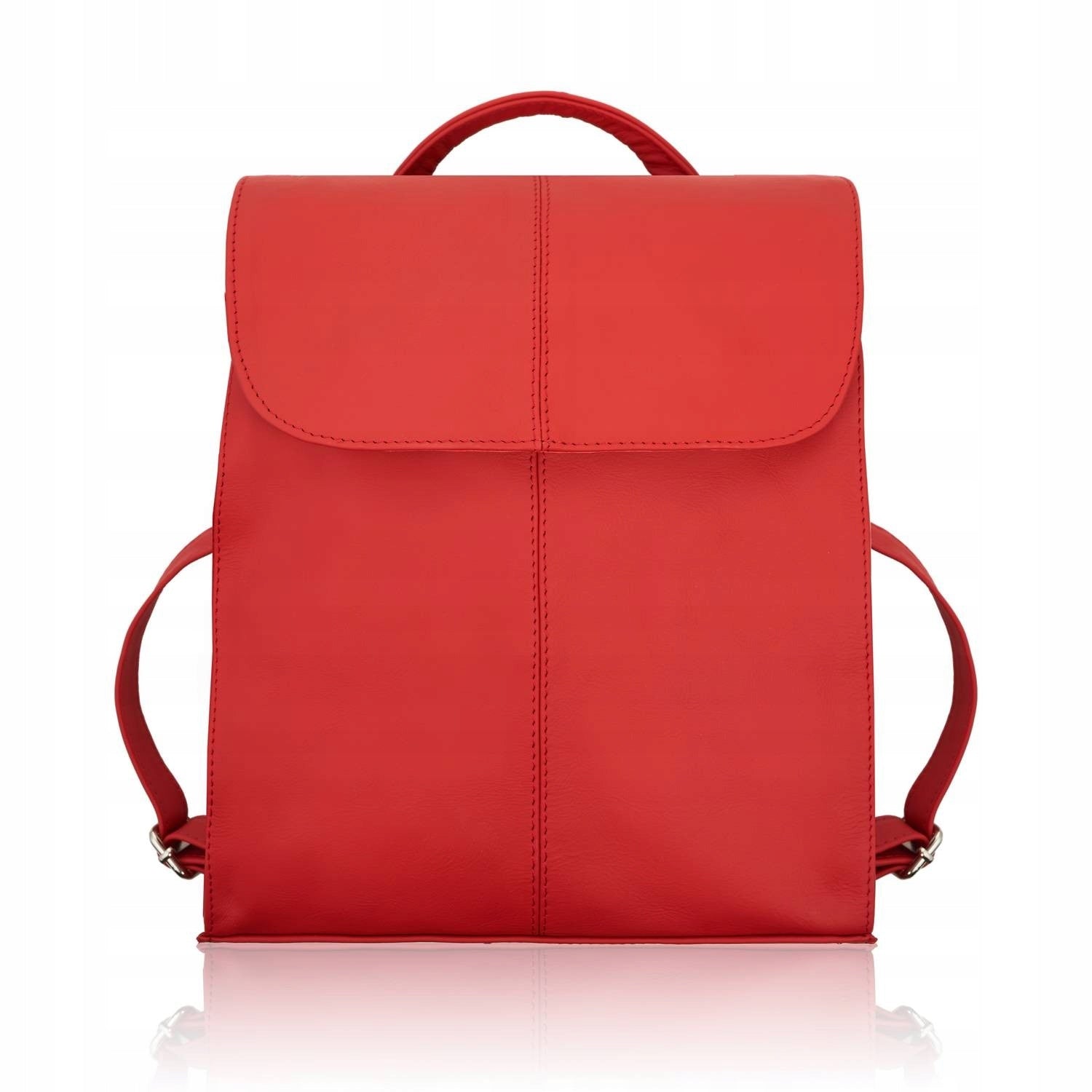 Women's backpack leather red small city backpack casual Abruzzo