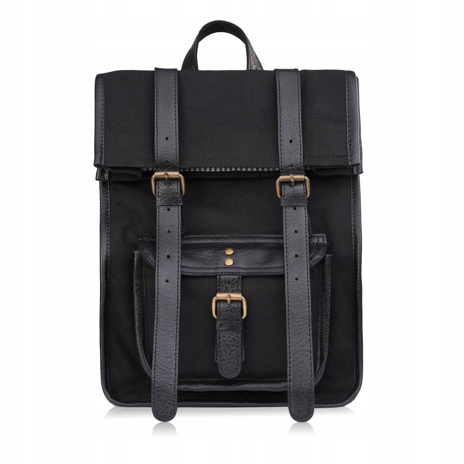 Women's backpack retro vintage urban cotton canvas synthetic leather