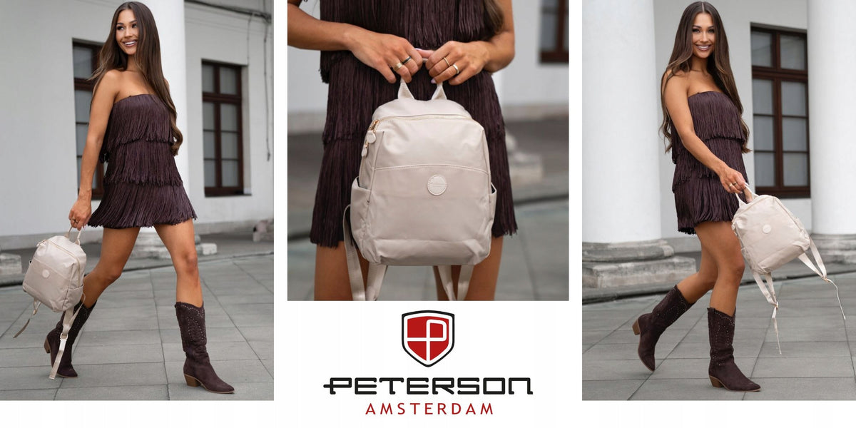 Women's backpack stylish fashionable urban elegant Peterson roomy for work Packaging status original