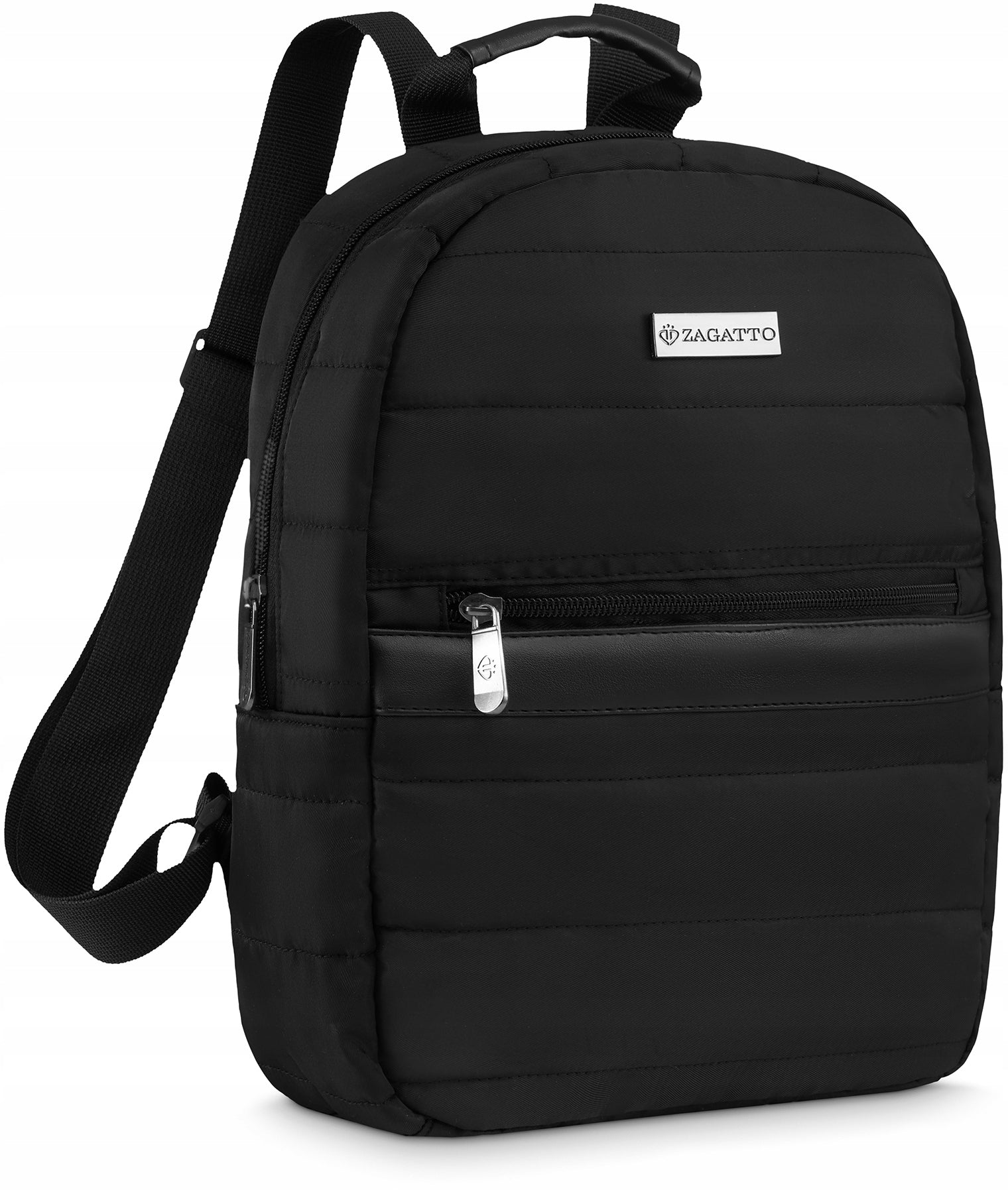 Women's backpack urban quilted black elegant roomy backpack ZAGATTO