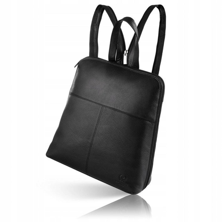 Women's city backpack for work leather black backpack youth fashionable Brand Paolo Peruzzi