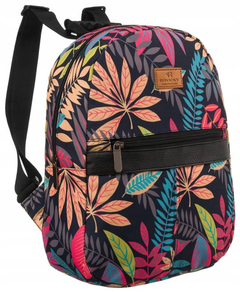Women's city backpack for youth school for university plant pattern fashionable