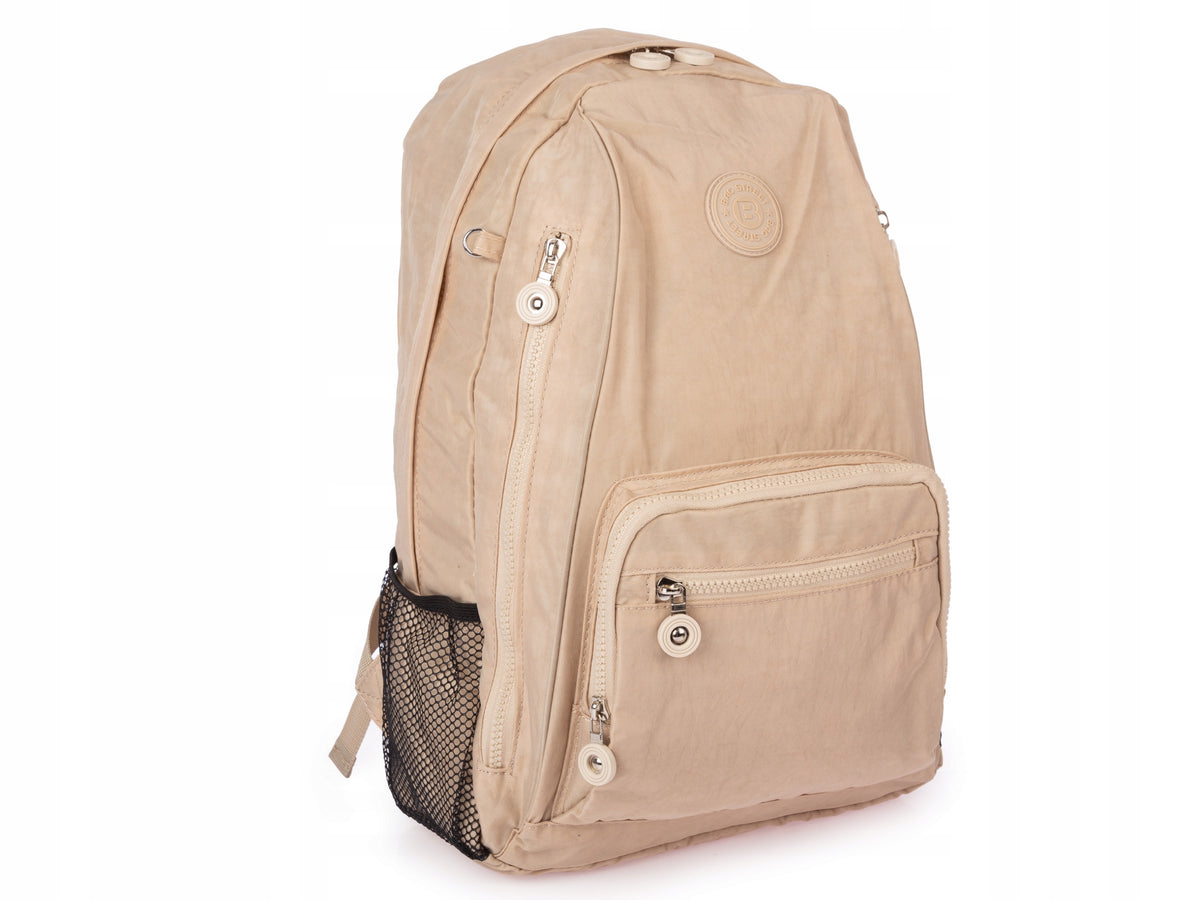 Women's hiking backpack urban light with line light beige material A4 Brand BAG STREET