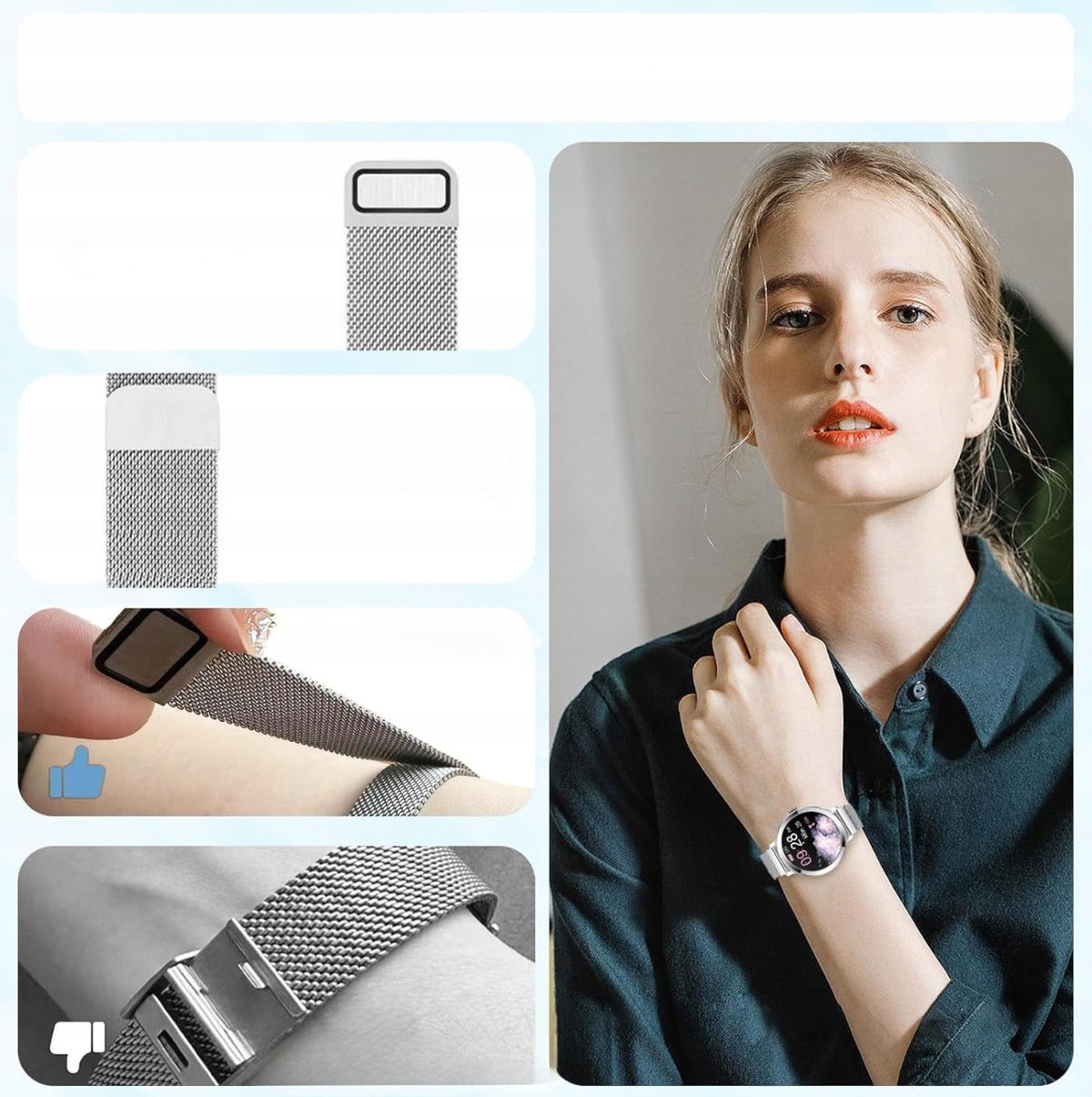 Women's smartwatch AMOLED Efolen 1,1" with phone | sport | pulse | SpO2 Brand no brand