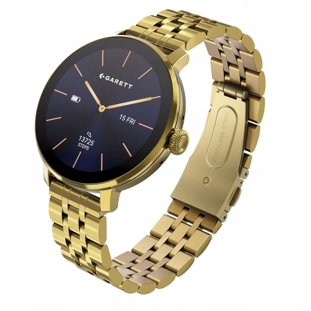 Women's smartwatch Garett Muse steel gold + lip gloss freebie Brand Garett