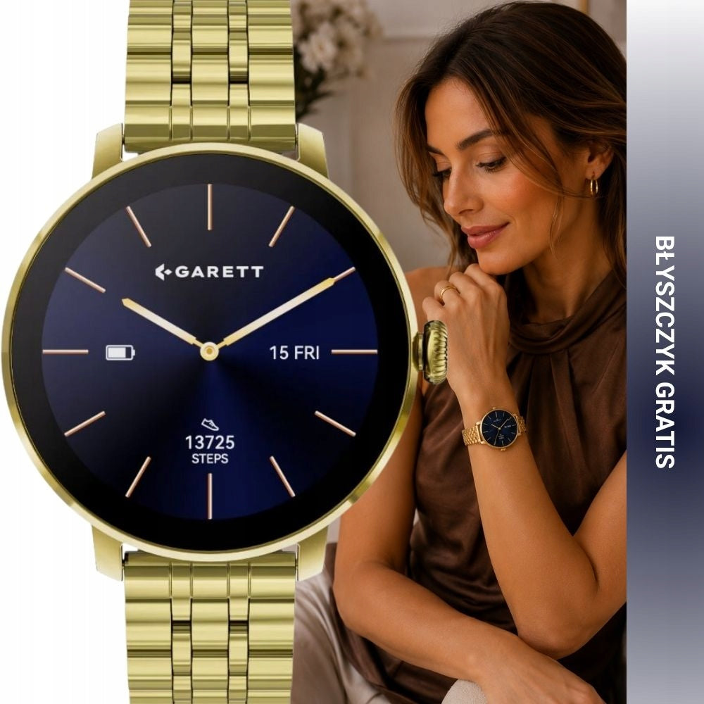 Women's smartwatch Garett Muse steel gold + lip gloss freebie
