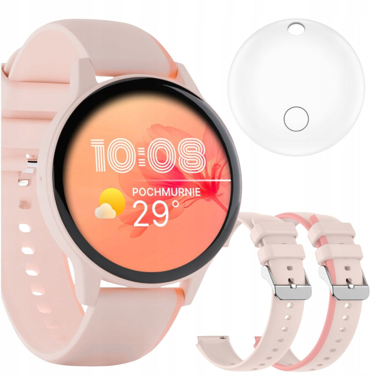 Women's smartwatch pink small light sleep steps calories ringing + FREEBIE