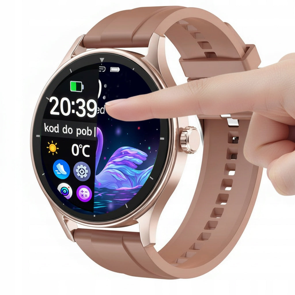 Women's smartwatch rose gold | PL menu | ECG pulse calories | phone calls Brand Smart-Trend