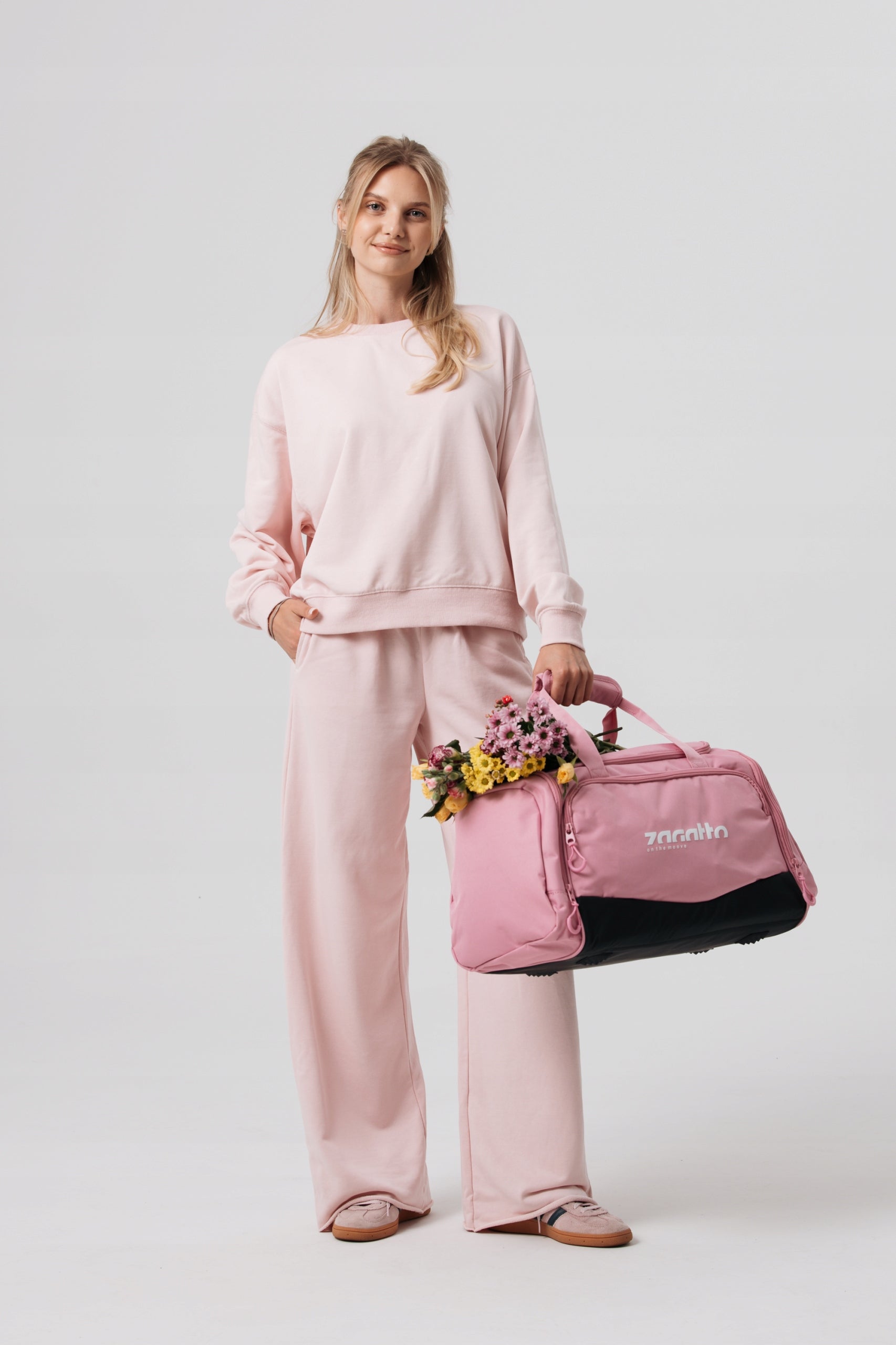 Women's sports bag pink training bag for gym shoulder ZAGATTO Model ZG1033