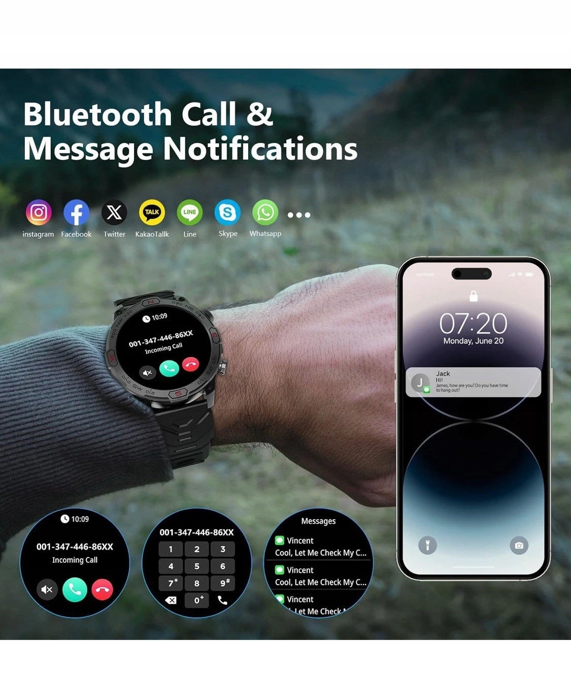 Women's sports watch Smartwatch Android iOS 1.43'' AMOLED 450mAh Packaging status original