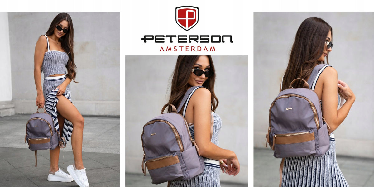 Women's two-chamber city backpack for university work fashionable Peterson Packaging status original