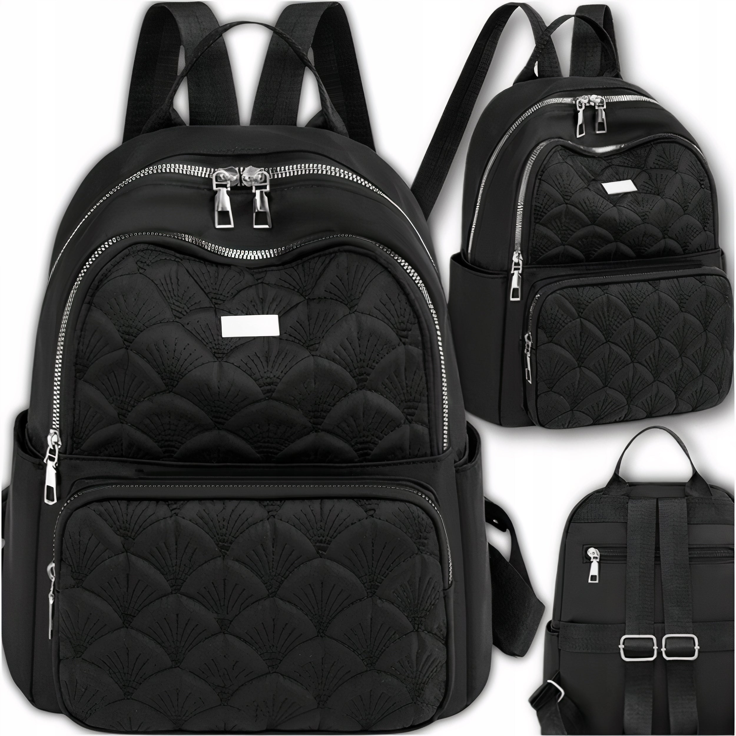 Women's urban backpack small black tourist school roomy
