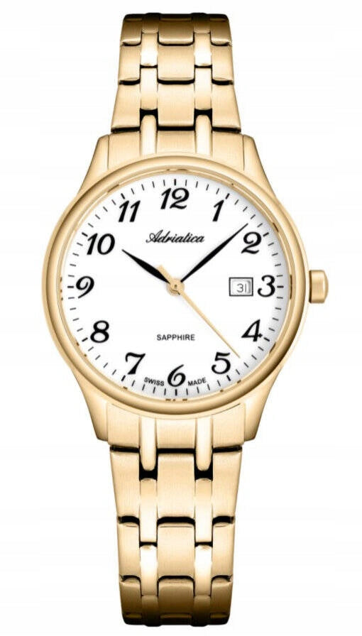 Women's watch Adriatica A3300.1123Q gold DATE ON BRACELET WR50M. Packaging status original