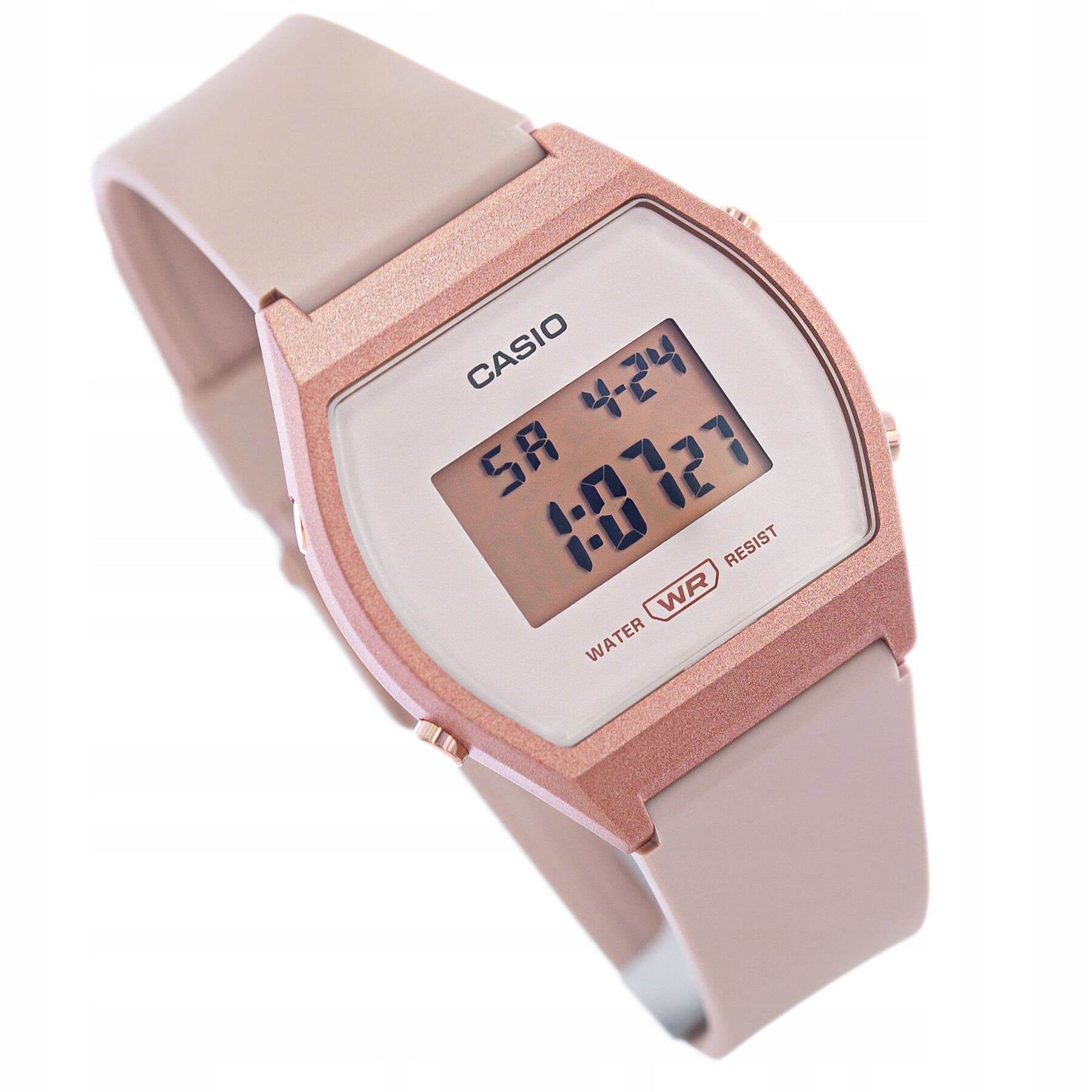Women's watch Casio digital beige rose gold quartz WR50 Product weight with unit packaging 0.022 kg