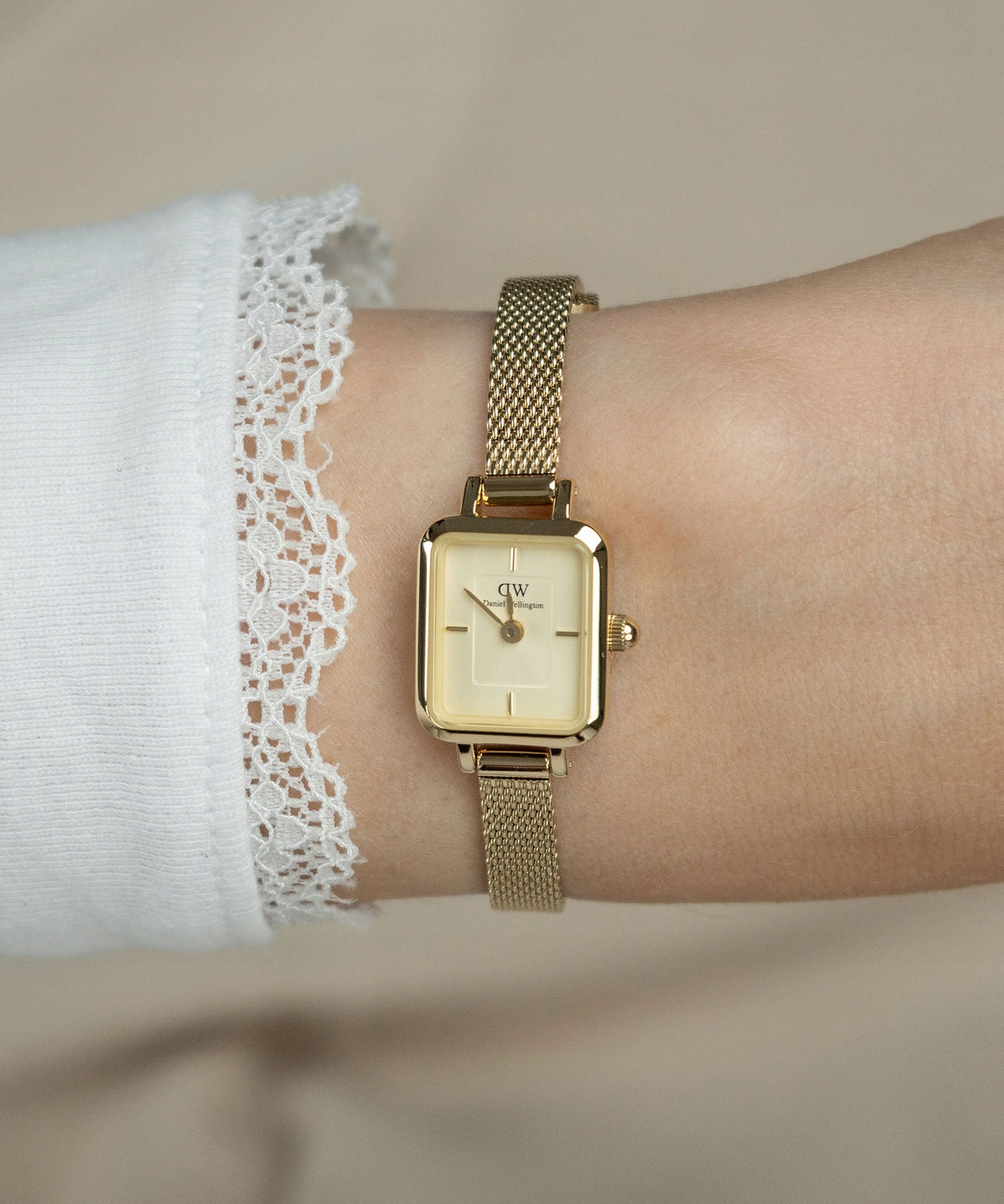 Women's watch Daniel Wellington Quadro Mini Evergold Champagne 15 Packaging status original