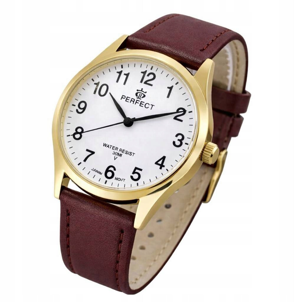 Women's watch GOLD PERFECT Classic LARGE NUMBERS waterproof Stylish Fashionable