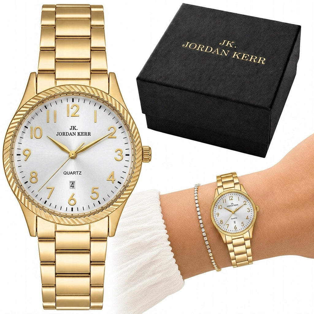 Women's watch Jordan Kerr Stella GOLD DATA model on bracelet