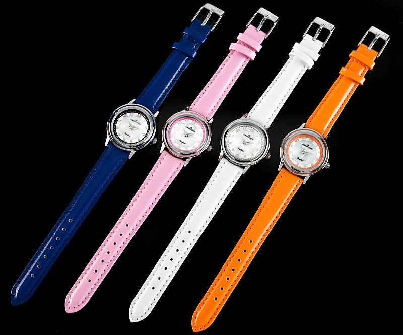 Women's watch Jordan Kerr silver strap white analog dial Main pattern plain