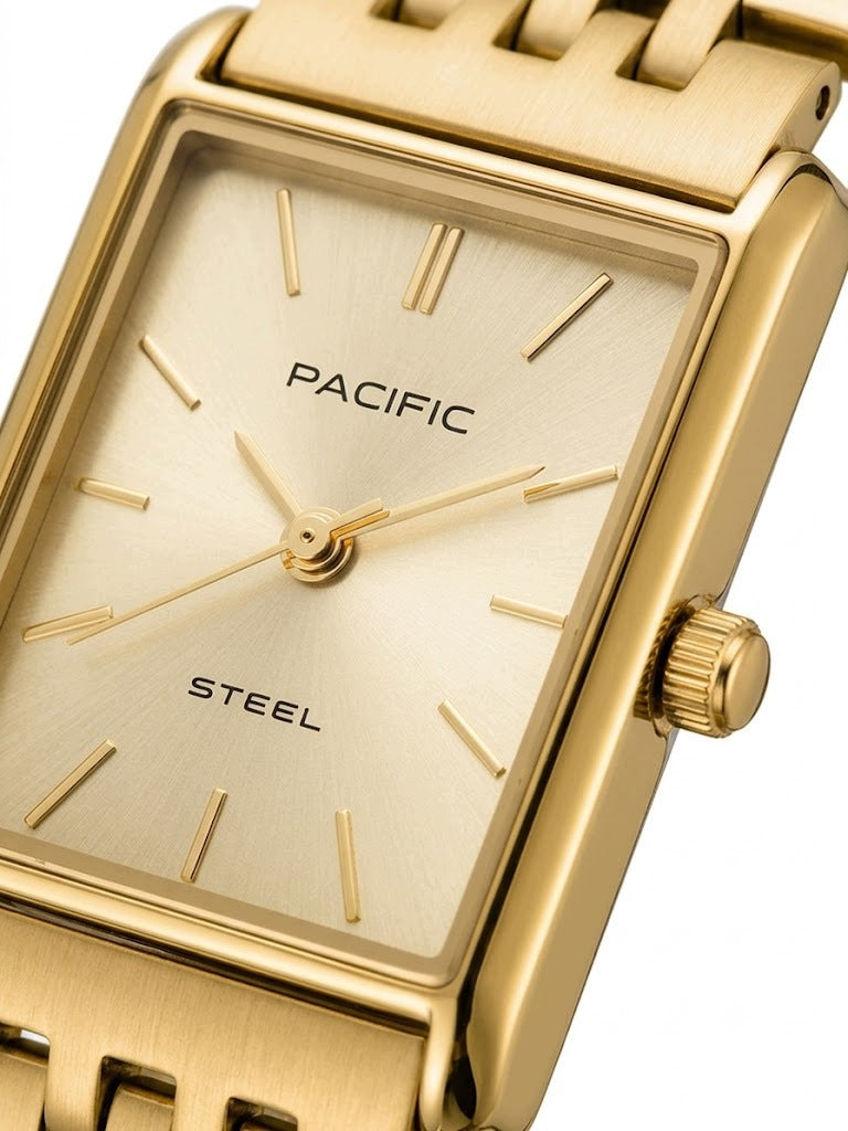 Women's watch PACIFIC GOLD ELEGANT STEEL BRACELET Brand Pacific
