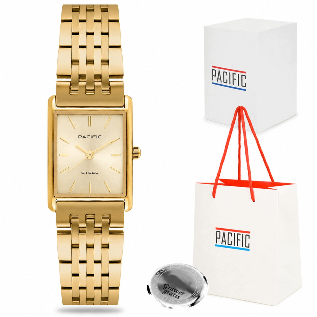 Women's watch PACIFIC GOLD ELEGANT STEEL BRACELET