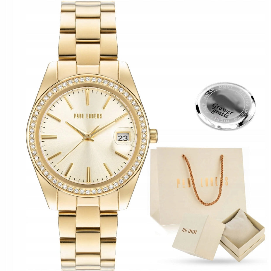 Women's watch Paul Lorens LATIFA elegant with zircons - DATE + ENGRAVING