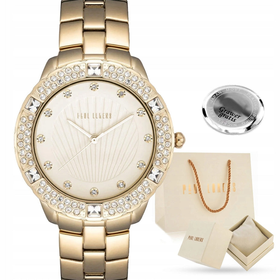 Women's watch Paul Lorens NAOME with ZIRCONS and steel bracelet +ENGRAVING Packaging status original