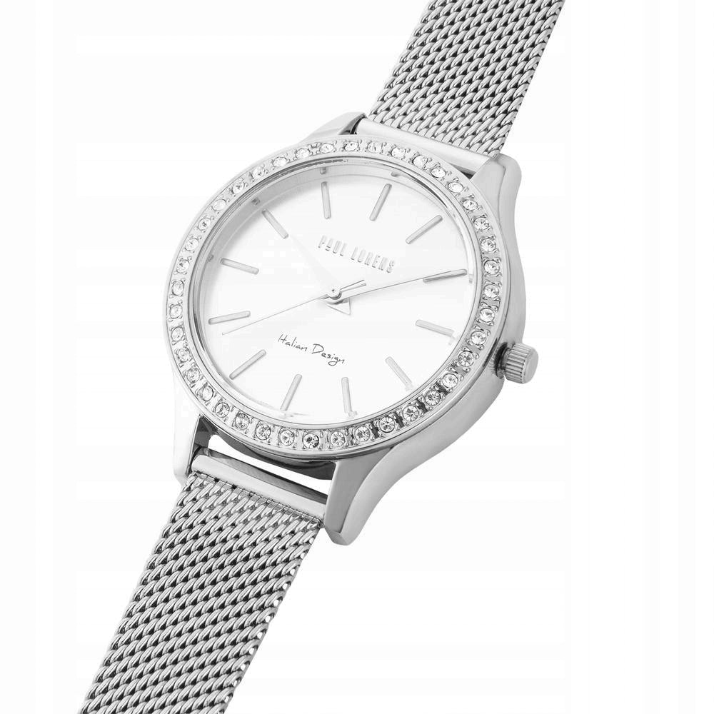 Women's watch Paul Lorens Vanessa rhinestones SILVER - WITH ENGRAVING EAN (GTIN) 5905258712178