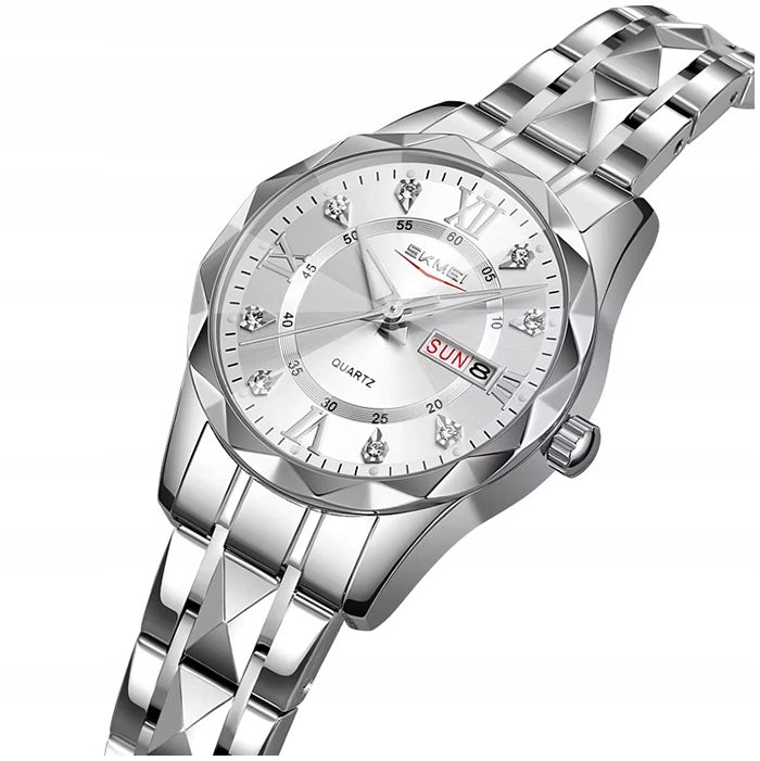Women's watch SKMEI bracelet date elegant silver