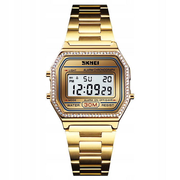 Women's watch / SKMEI / electronic / bracelet / gold / silver