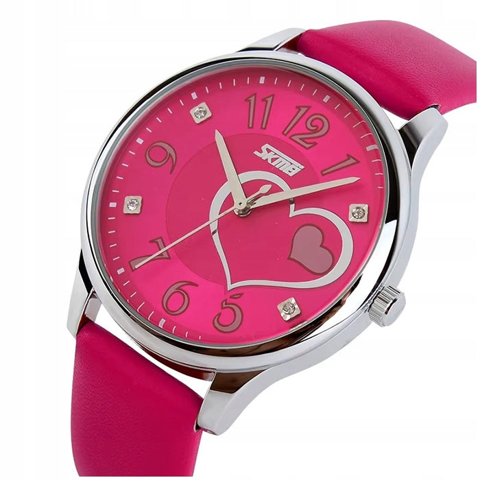 Women's watch SKMEI hand leather strap heart large dial Brand Skmei
