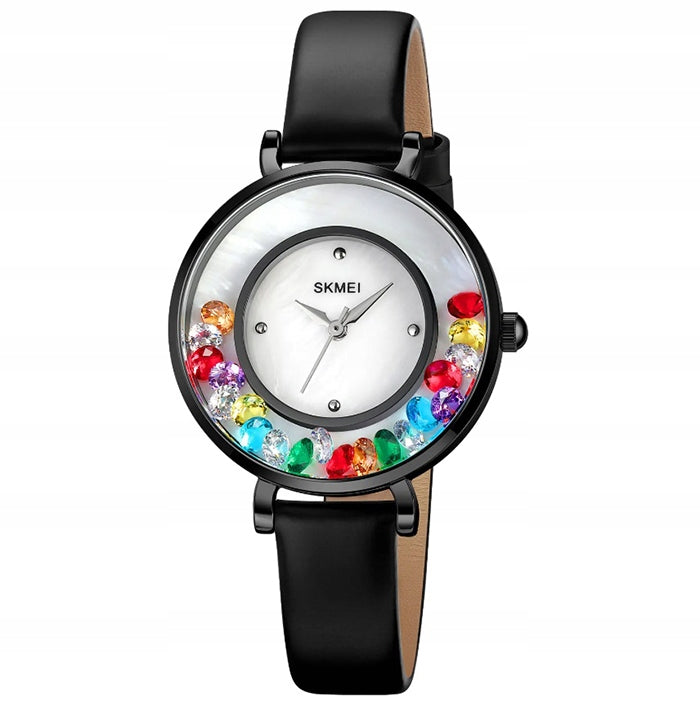 Women's watch SKMEI skm.120411a.wm analog leather black stylish Packaging status original