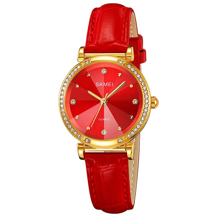 Women's watch SKMEI skm.120721a.wm analog leather strap red Packaging status original
