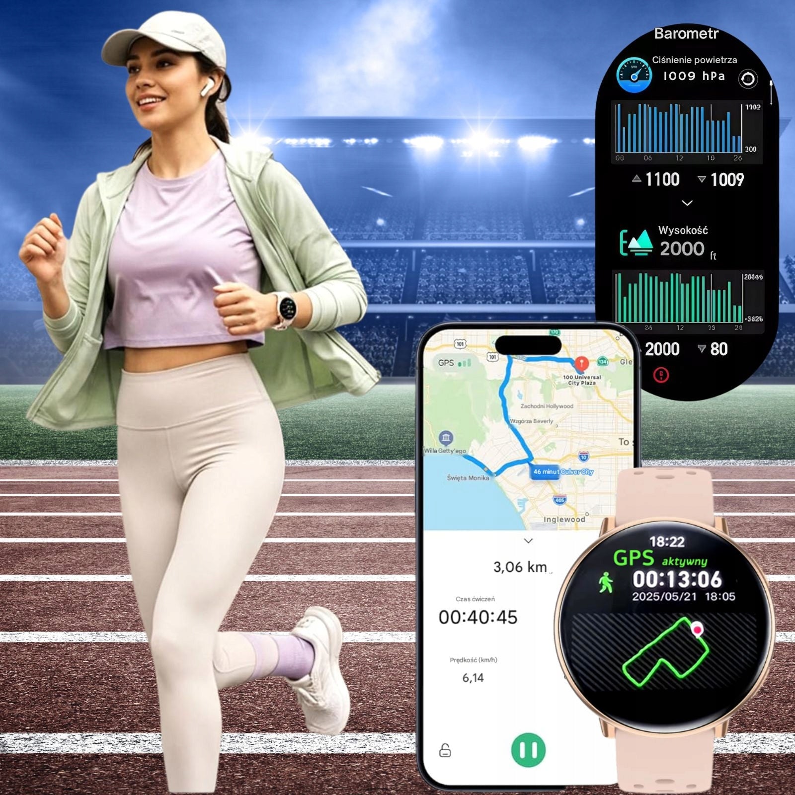 Women's watch SMARTWATCH RBN with GPS COMPASS BAROMETER CONVERSATION BATTERY 300 Packaging status original