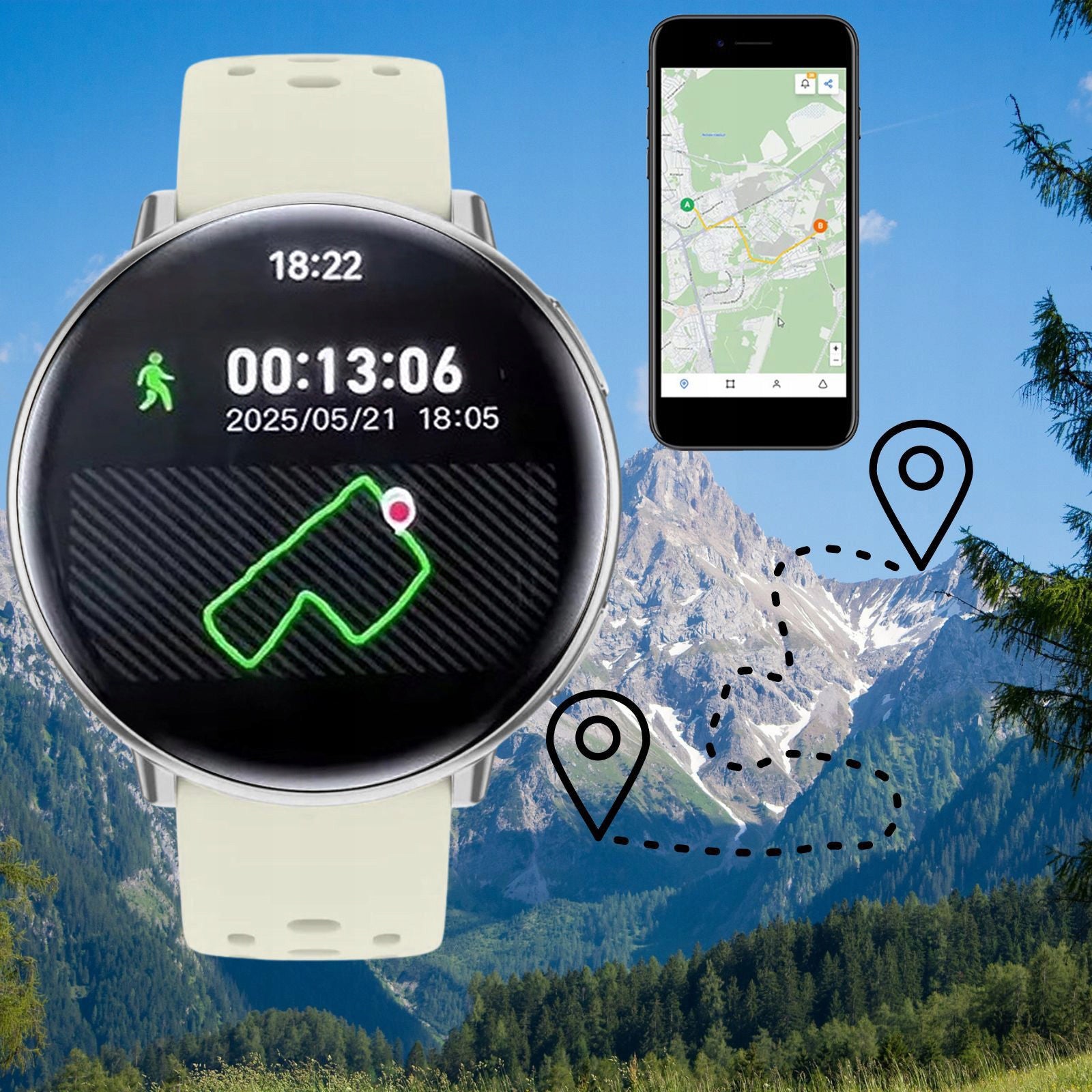 Women's watch SMARTWATCH RBN with GPS COMPASS BAROMETER CONVERSATION BATTERY 300 Packaging status original