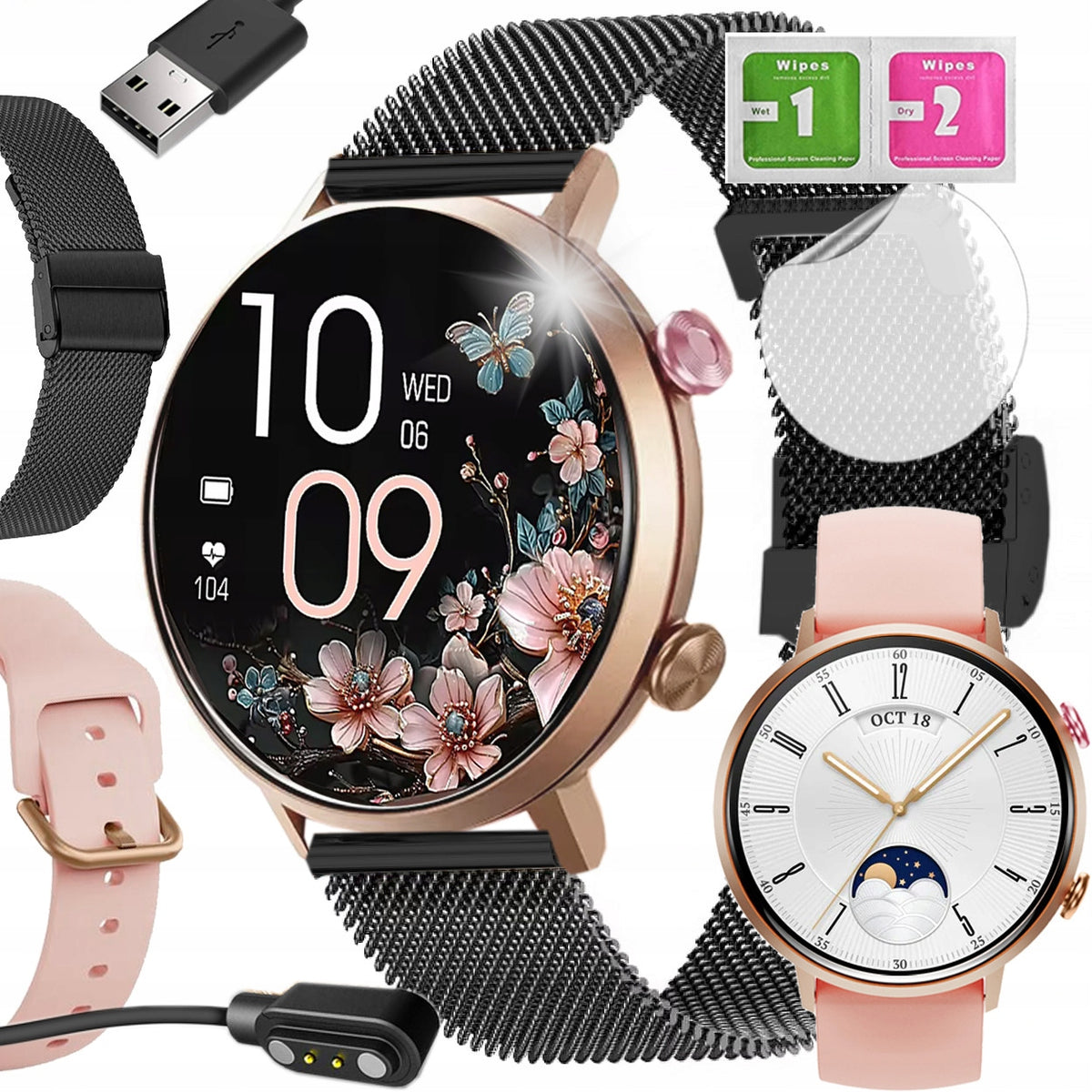 Women's watch SMARTWATCH WATERPROOF 5 ATM!!! BRACELET + STRAP