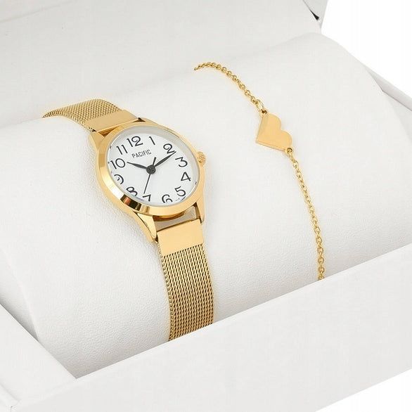 Women's watch + bracelet Pacific SET X6131-02 / SS-029-G Packaging status original