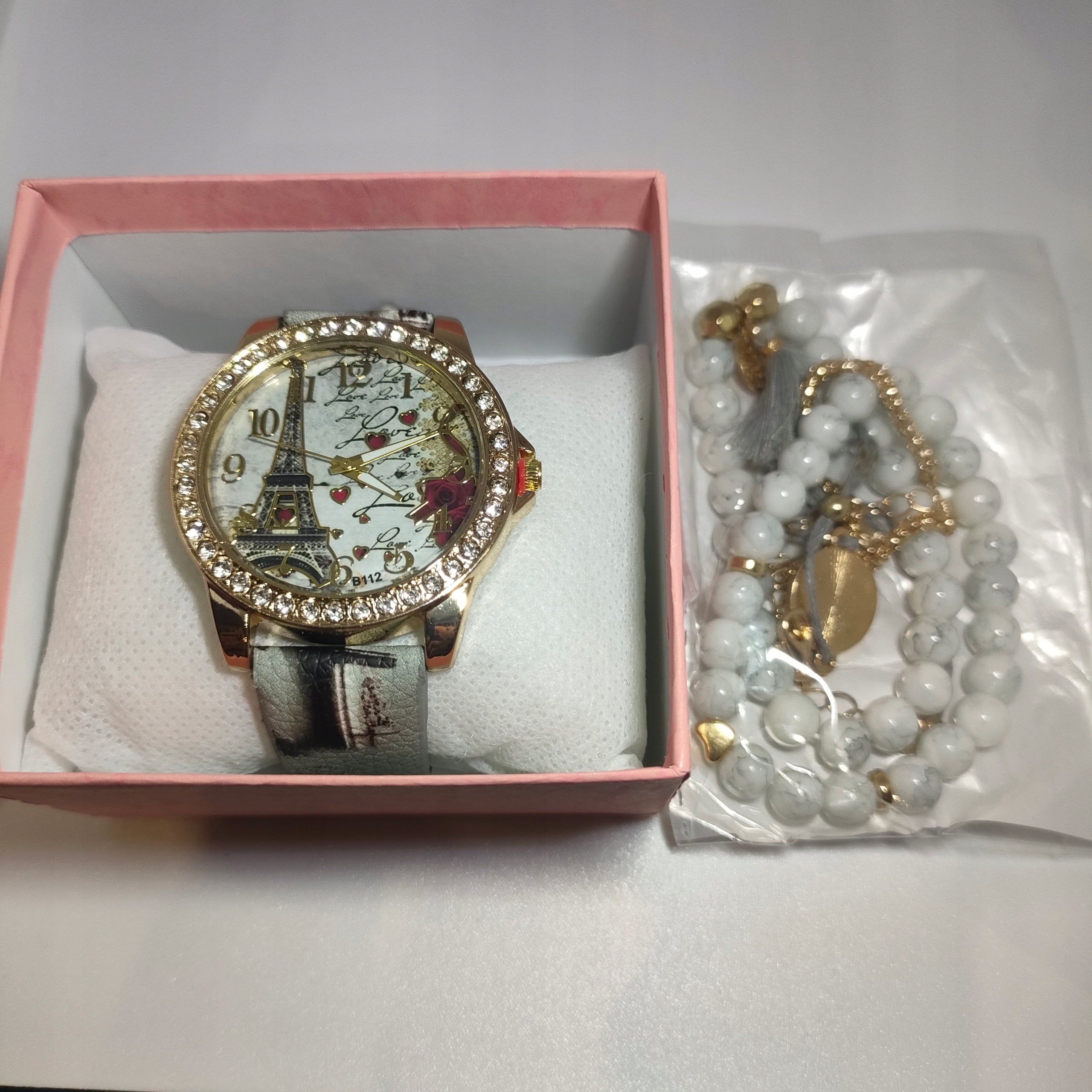 Women's watch elegant gift in box freebie jewelry set Brand no brand