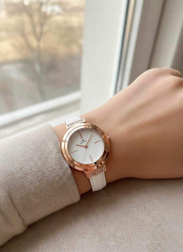 Women's watch set Jordan Kerr CALIA white strap + bracelet FOR GIFT Packaging status original