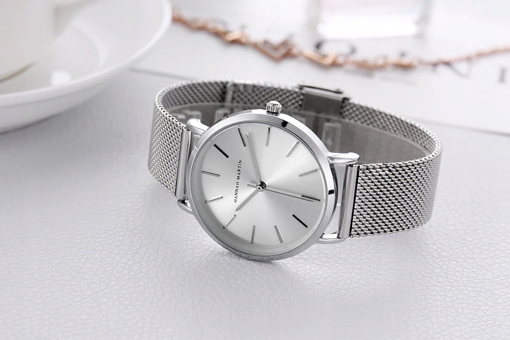 Women's watch silver mesh bracelet tasteful carnival Hannah Martin Manufacturer code HANAH MARTIN CAŁY SREBRNY
