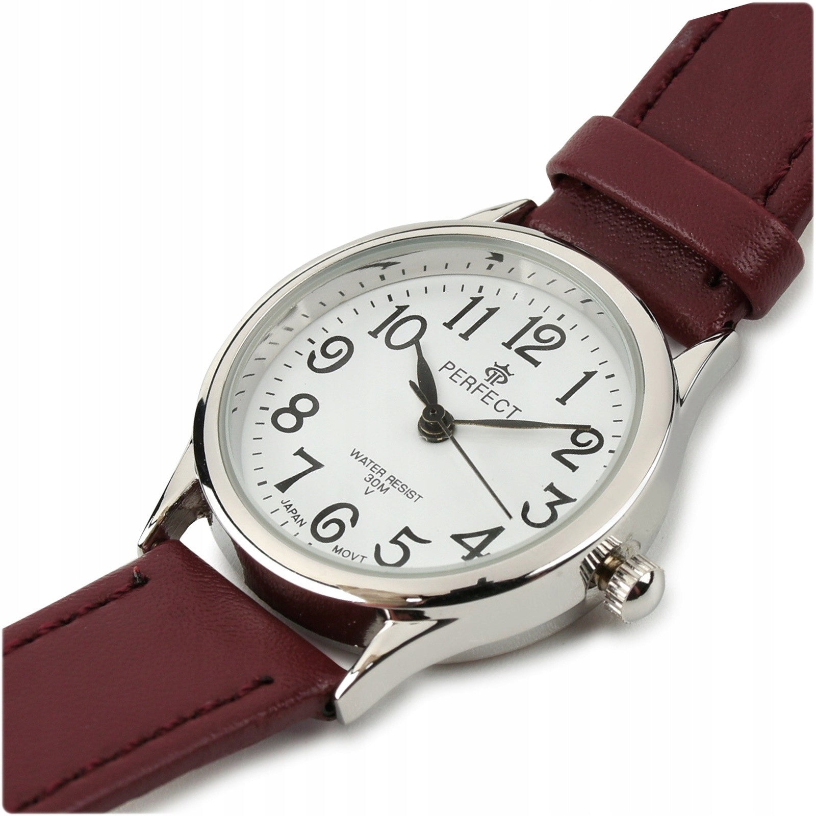 Women's wristwatch leather strap burgundy Perfect 273 Brand Perfect