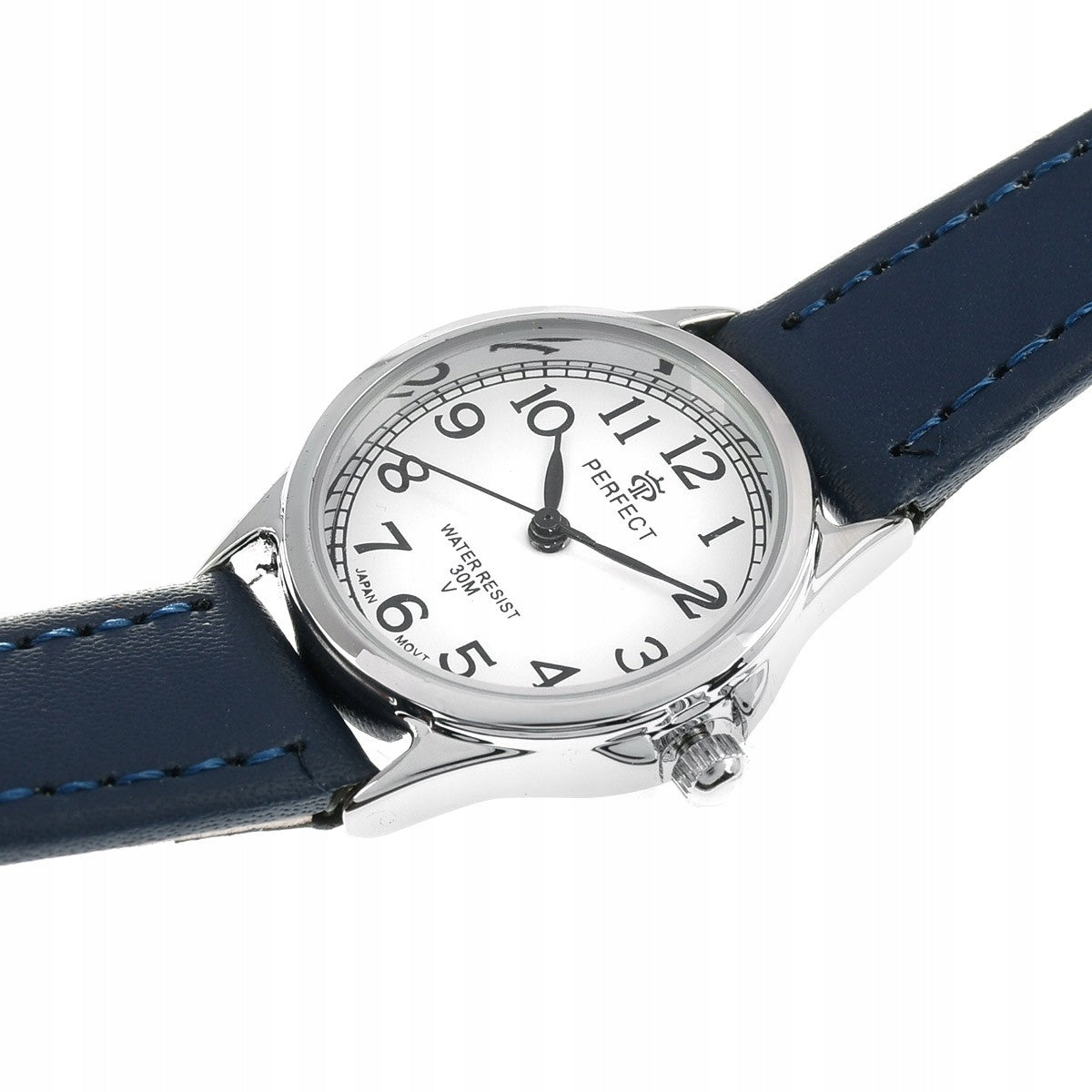 Women's wristwatch leather strap navy blue- s Packaging status original