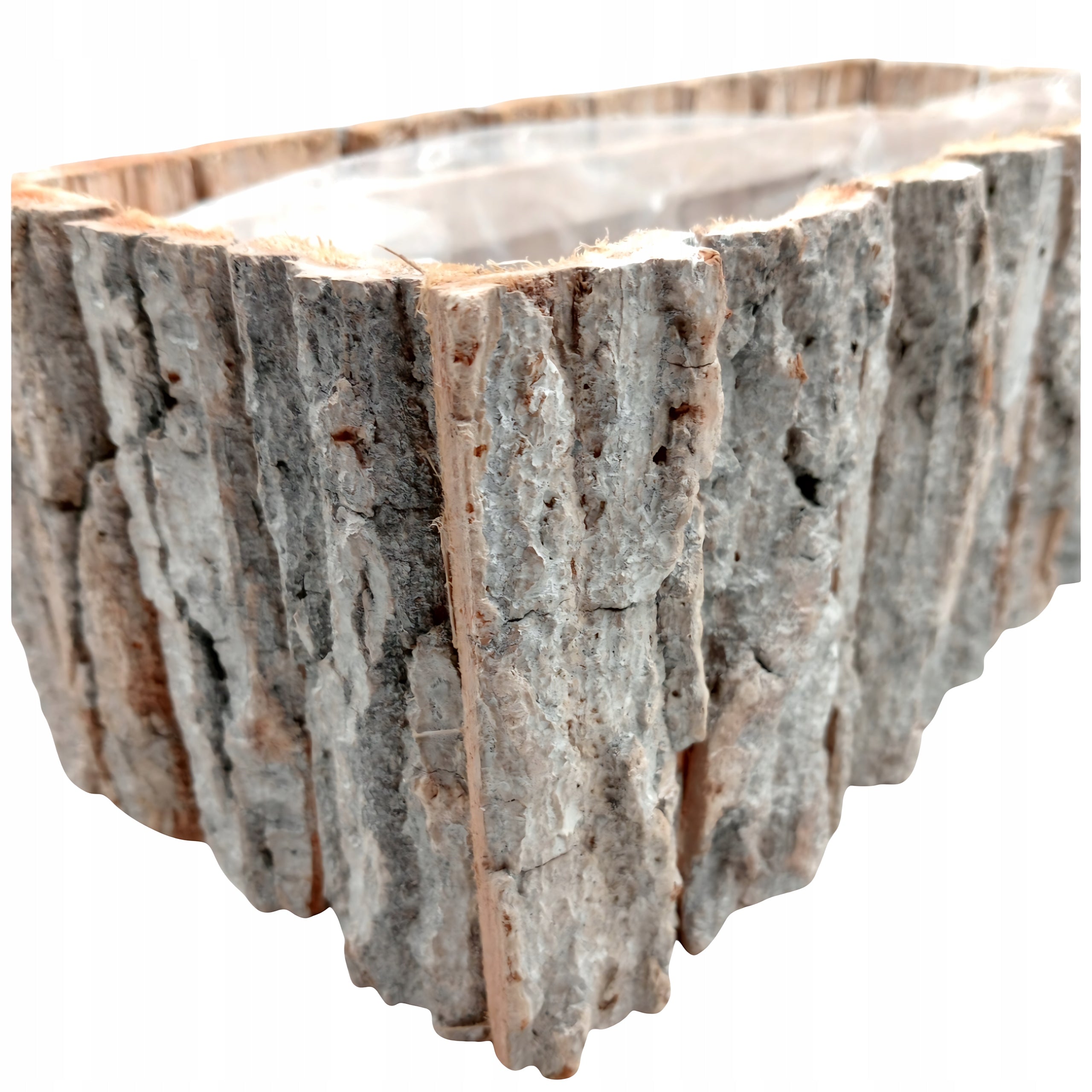 Wood Bark Balcony Box Rectangular 26 cm Reed Flower Base Brand Vipolimex