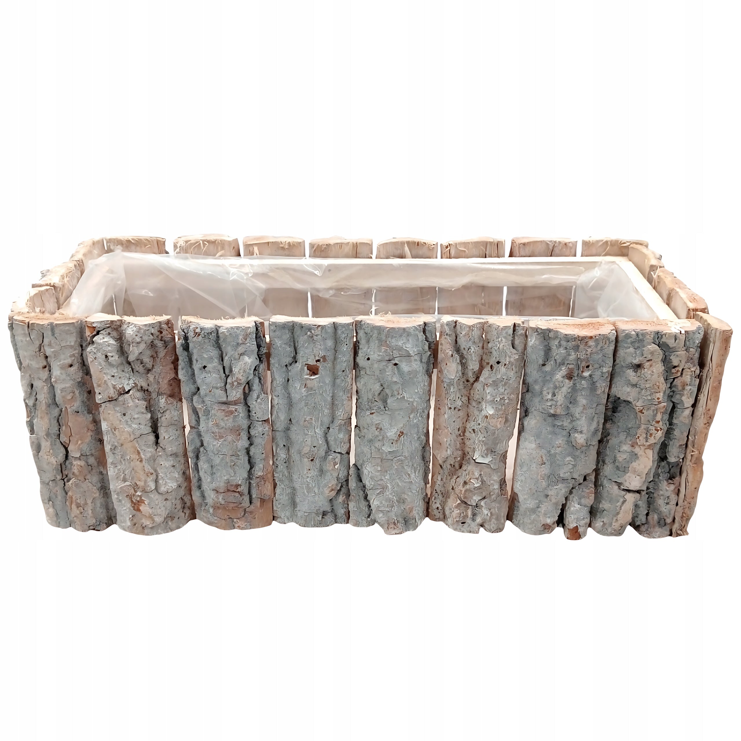 Wood Bark Balcony Box Rectangular 26 cm Reed Flower Base Manufacturer code JL-Q17326S