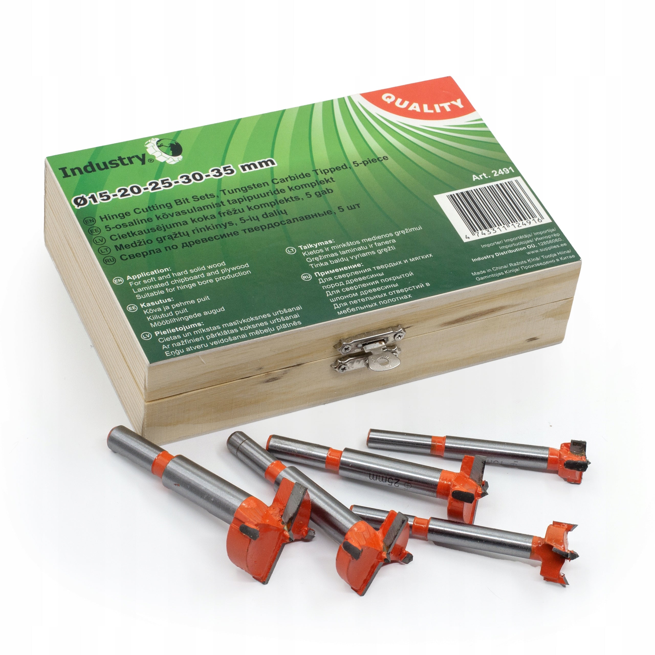 Wood Cutting Bits Set, 15/20/25/30/35 mm Manufacturer code 183.000.005 TCT