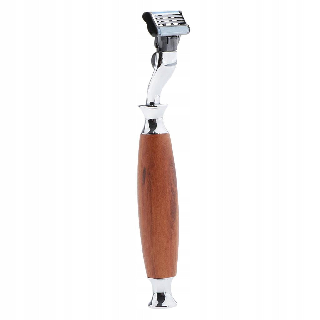 Wood Handle Traditional Classic Safety Double Edge Grooming Tool Brown Model Shaver