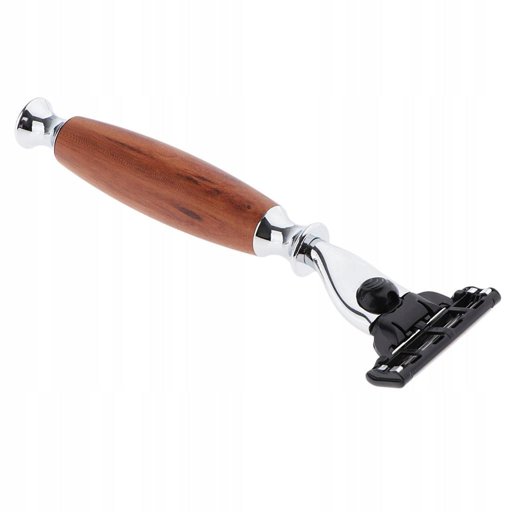 Wood Handle Traditional Classic Safety Double Edge Grooming Tool Brown