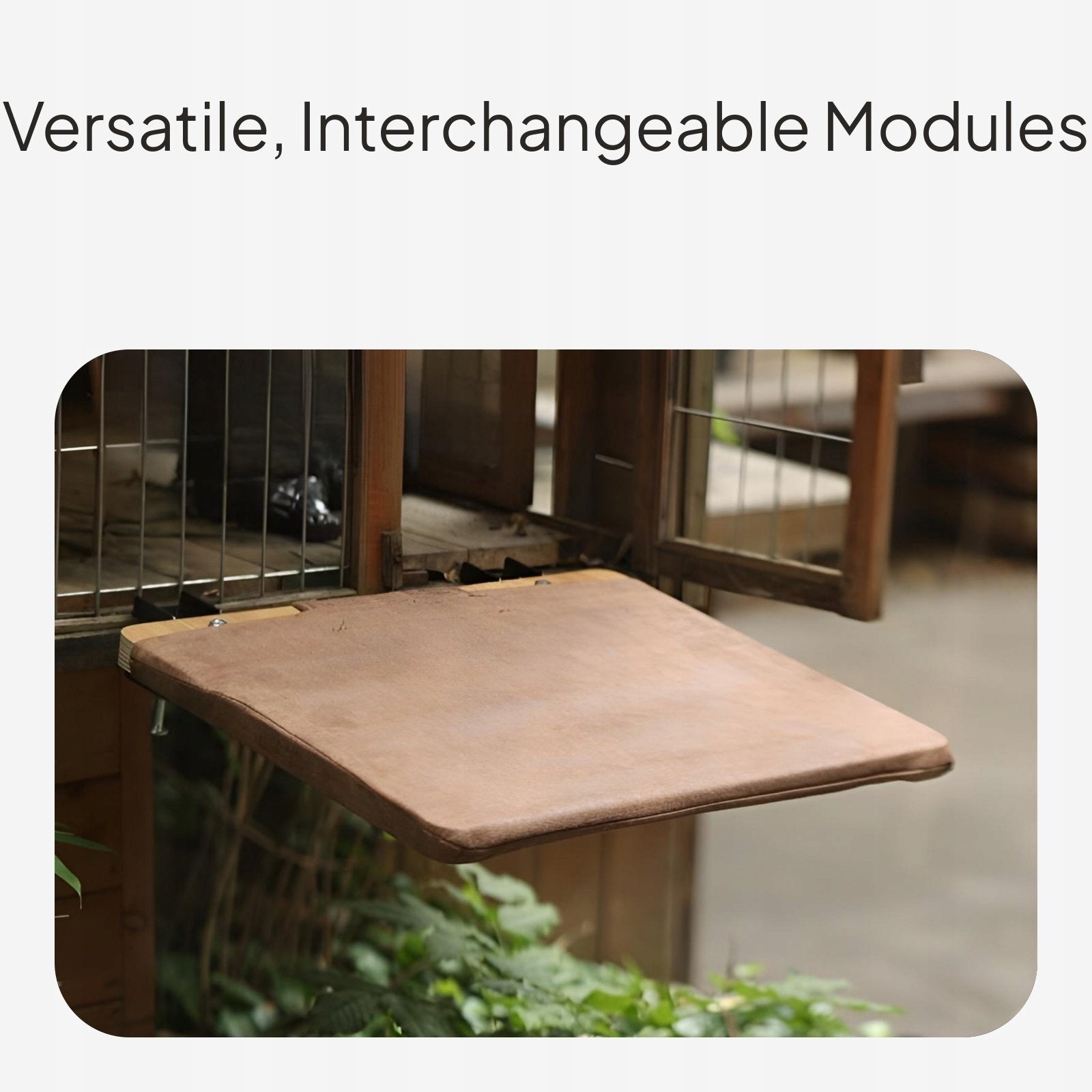 Wood cat climbing frame, removable bed Hamak z tkaniny 47x40x7cm Brand no brand