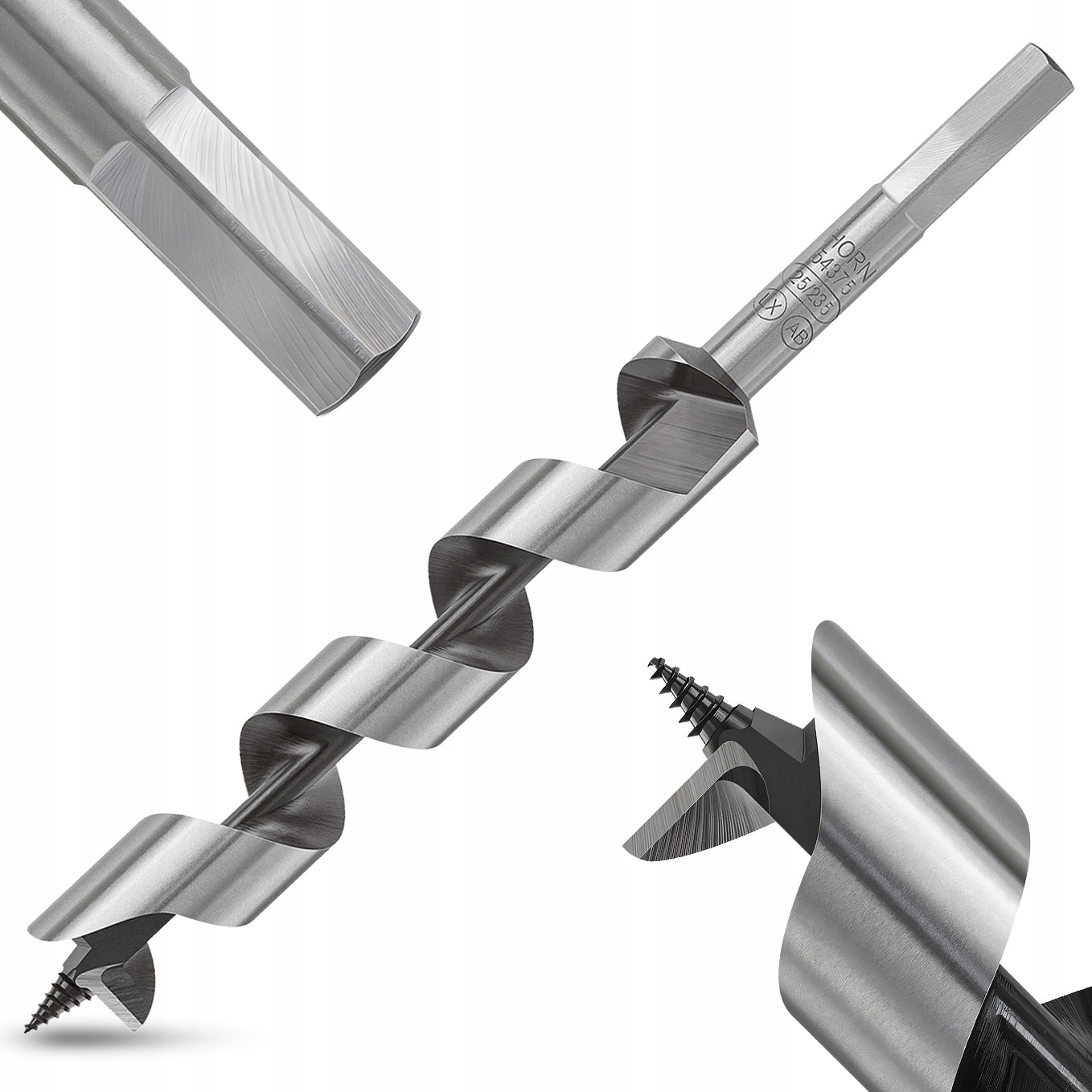 Wood drill bit 25x230 mm screw spiral drill bit LEWIS 6-angle HEX 45HRC