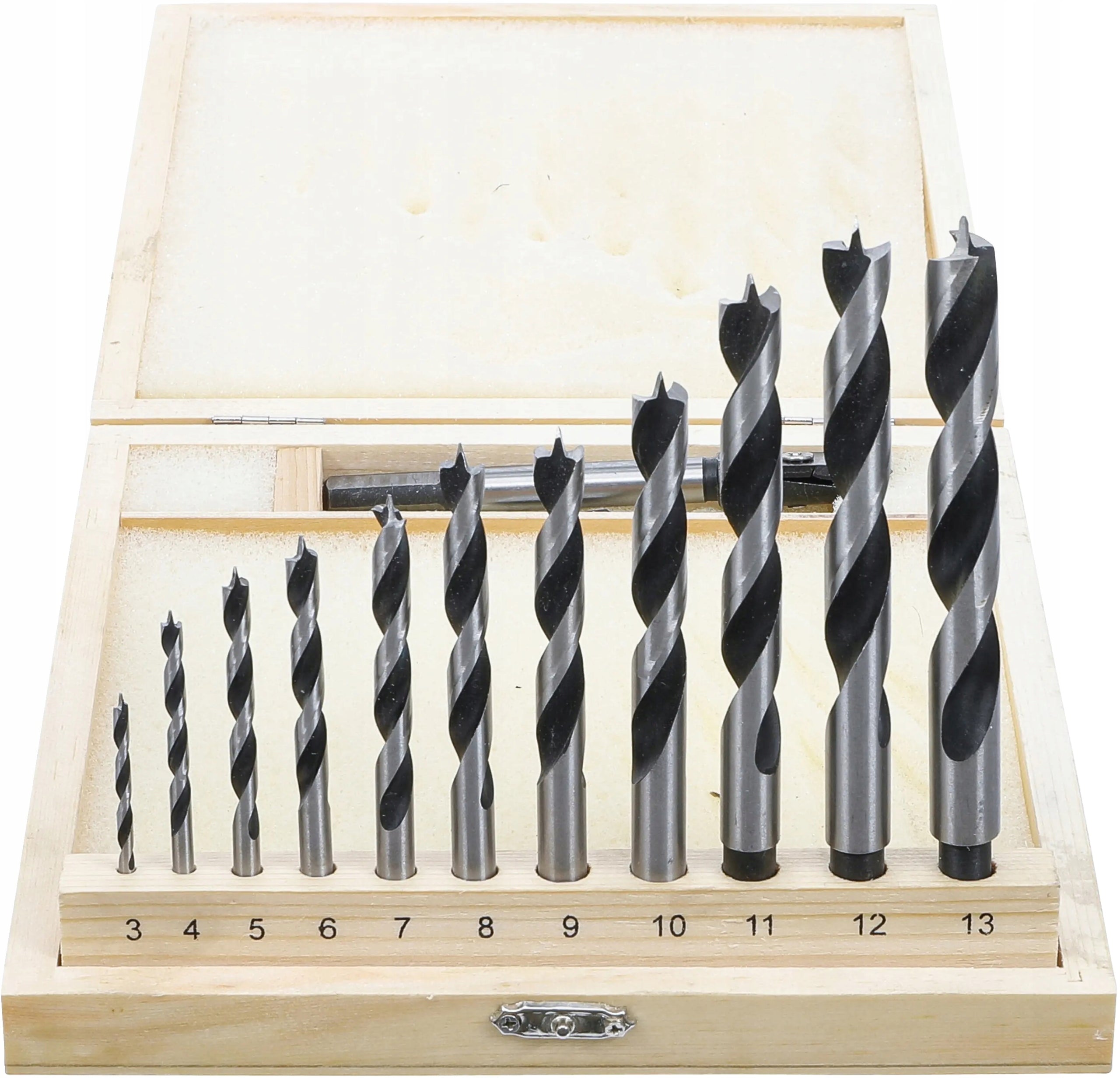 Wood drill bits and centering drill bits with precision fang 3-45mm 14el. BGS Manufacturer code 50403