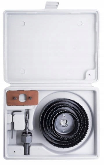 Wood hole saw 51-102 mm adapter with guide drill SET 9 el. Manufacturer code CON-HSW-1808